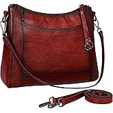 Iswee Leather Crossbody Bags for Women Shoulder Purse Medium Hobo Genuine Leather Satchel Purses and Handbags