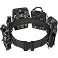 YAKEDA Molle Battle Belt with Accessories -Tactical Combat Belt Quick Release Rigger Airsoft Belt Heavy Duty Belts 8 pcs
