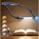 Glocusent Bendable Neck Light, 100 Hours Reading Light for Book Lover Gifts | Hands-Free, Knitting, Crafting, Repairing, 5-Color, Stepless Dimming, Ergonomic, Rechargeable, Eye Care, Sleep Aid, Traveling
