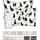 Miss Adola 2 Pack Silk Pillowcase - 20x26 Inch Standard Size Silk Pillow Case with Hidden Zipper for Women Lady Smooth Soft Breathable Cute Design Pillowcase for Hair and Skin, Black Cats