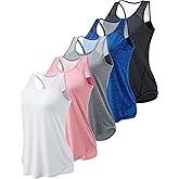 5 Pack Women's Workout Tops, Athletic Racerback Tank Tops for Women, Mesh Sleeveless Shirts Yoga for Gym Running