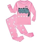 KikizYe Little Big Girls Pajamas Set Long Sleeve PJs 100% Cotton Pyjamas
