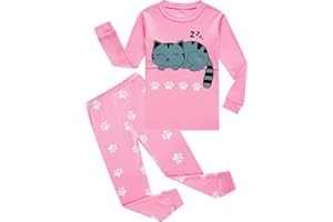KikizYe Little Big Girls Pajamas Set Long Sleeve PJs 100% Cotton Pyjamas