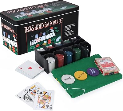 Silver Valley 200 Piece Poker Set Casino Style with Felt Mat Chips Cards Tin