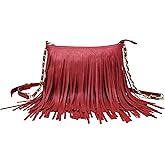 Solene Fringe Crossbody Shoulder Bag with Strap, Tassel Messenger bag, Country Style Western Fringe Purse for Women