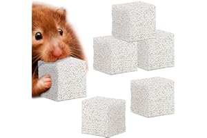 Meric CoCoo Grinding Stone for Small Pets, 1.6"x1.6"x1.6" Lava Rocks, Trims Pet Teeth, Smooths Claws, Adds Calcium to Diet, Chew Toys for Rabbits, Chinchillas, Hamsters & Guinea Pigs, 6pcs per Pack