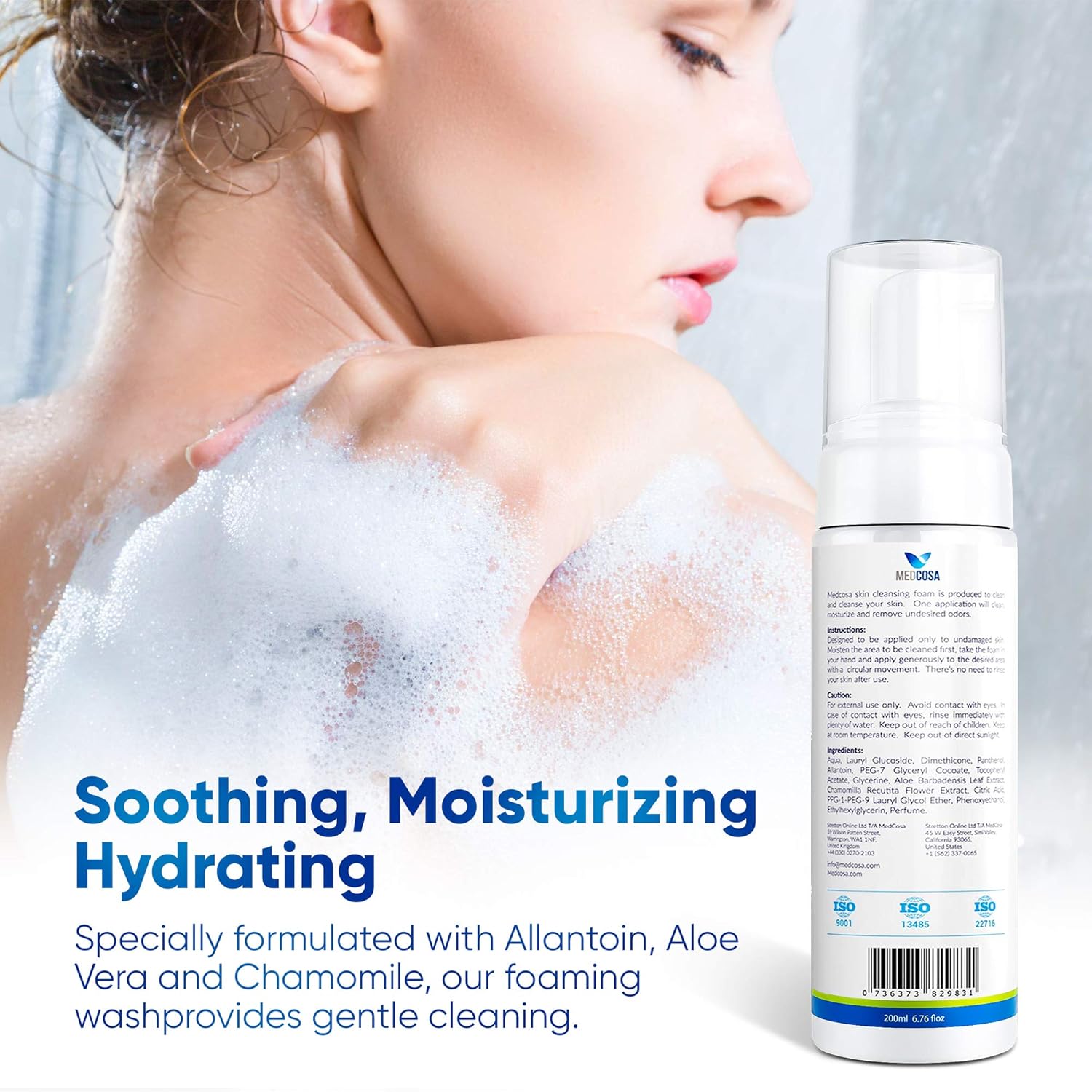 No Rinse Body Wash by Medcosa | Full Body Cleansing Foam for Adults and Elderly Care | Rinse Free | Waterless Body Wash for People | Wipe away Cleanser : Beauty