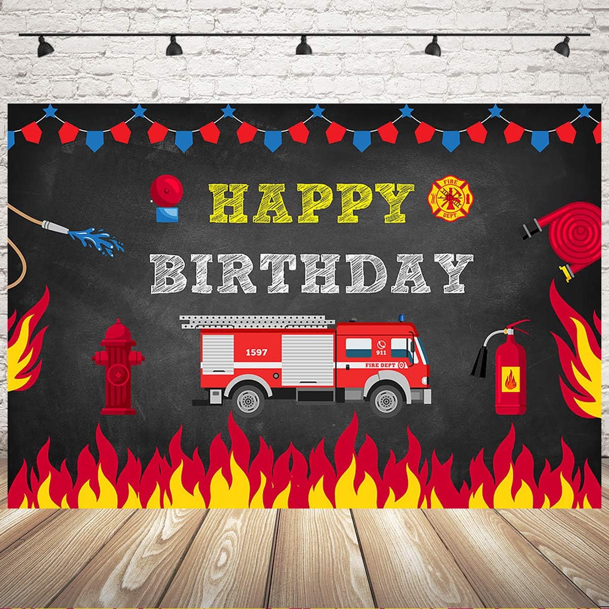 Mehofoto Firetruck Fete Danniversaire Toile De Fond Pompier Camion De Pompier Photographie Fond Garcon Anniversaire Decorations Photo Banniere Photo Booth Decors Pour Photos Decors Studio Photo Et Eclairage