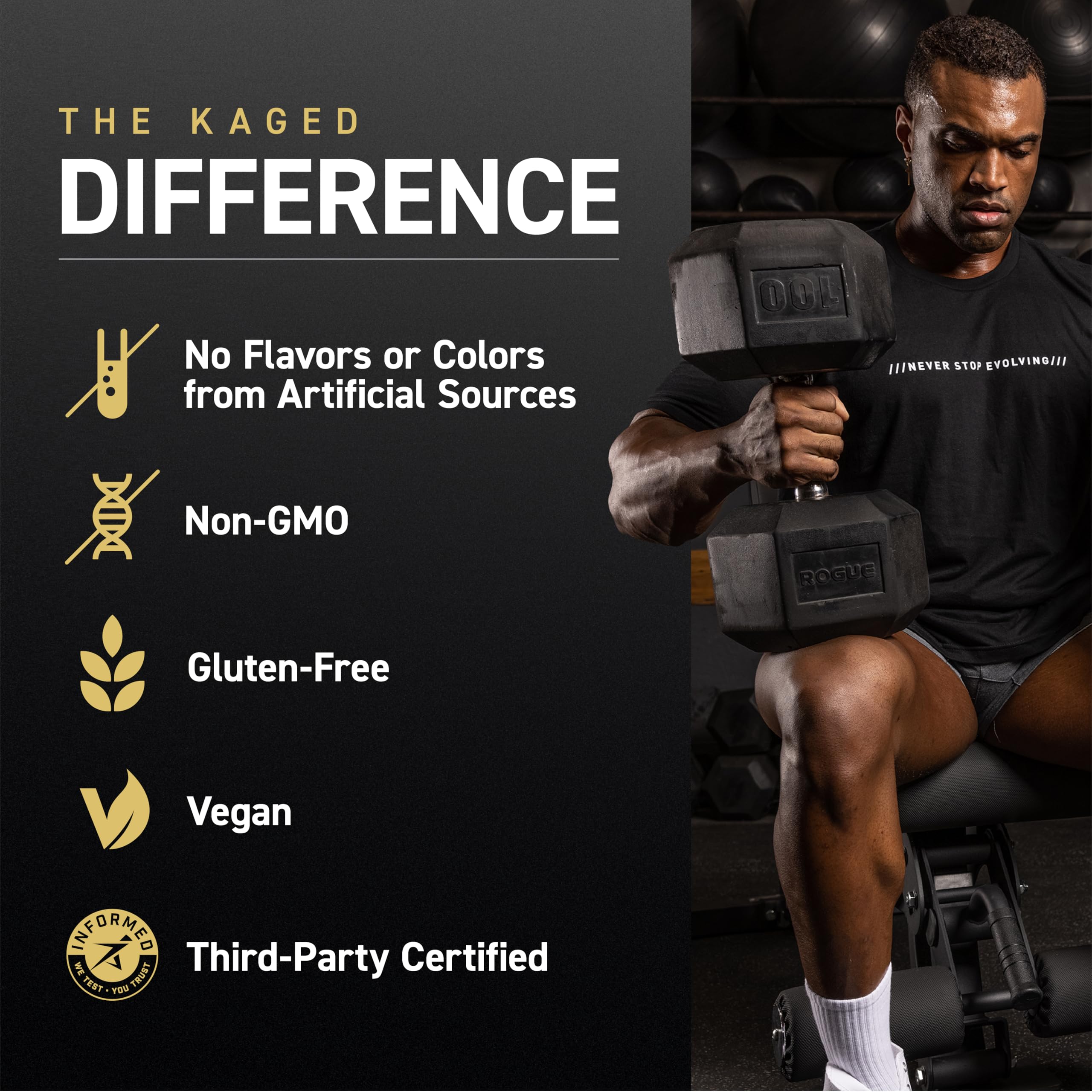 Kaged Creatine Monohydrate Elite Powder | Unflavored | Muscle Building & Recovery | MAXCatalyst for High Absorbtion | Vegan, Gluten Free, Easily Digestible | Supplements for Men & Women | 60 Servings