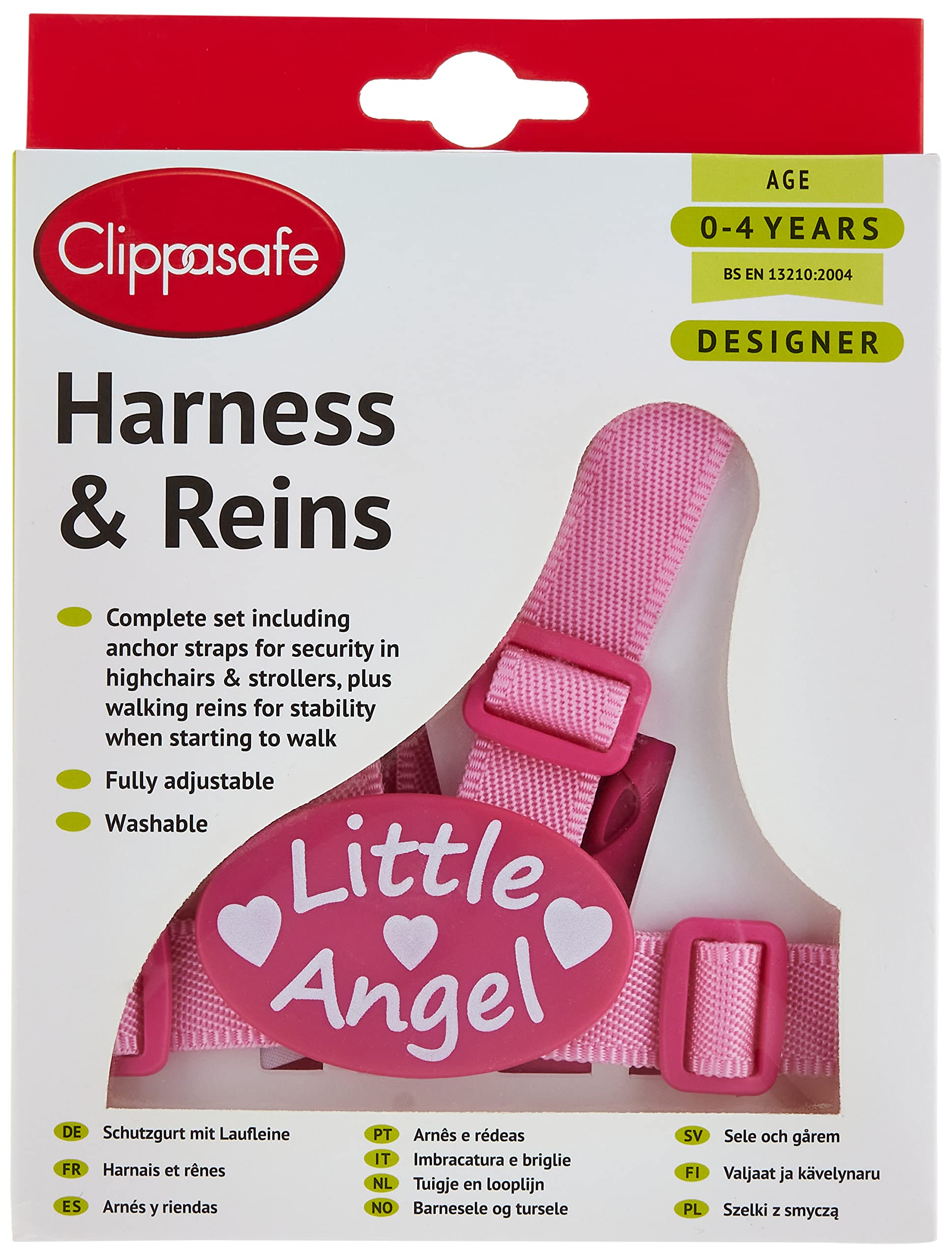 Clippasafe Easy Wash Harness & Reins (Little Angel)