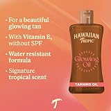 Hawaiian Tropic Glowing Tanning Oil 200ml Vegan Tropical Scent Vitamin E No SPF view 2