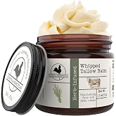 Hearth &amp; Homestead Whipped Beef Tallow for Skin &amp; Face, Unscented, 1.3oz | 100% Grass Fed &amp; Finished, Eczema Cream &amp; Body Butter, Only Organic Ingredients, For Skin &amp; Face