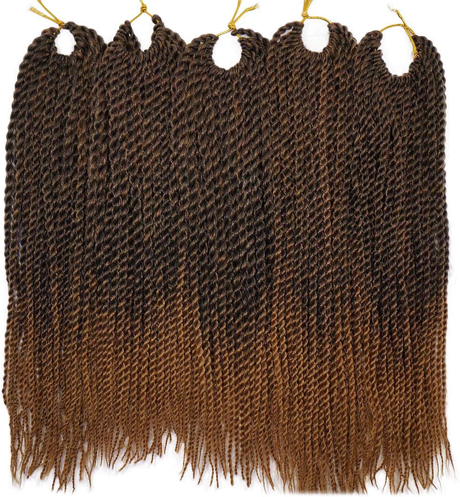 Onetree 3Packs Thin Senegalese Twist Braids Hair Synthetic Crochet twisting Braiding Hair Mixed Ombre Color Black/30 12inch 30strands/pack 50gram/pc