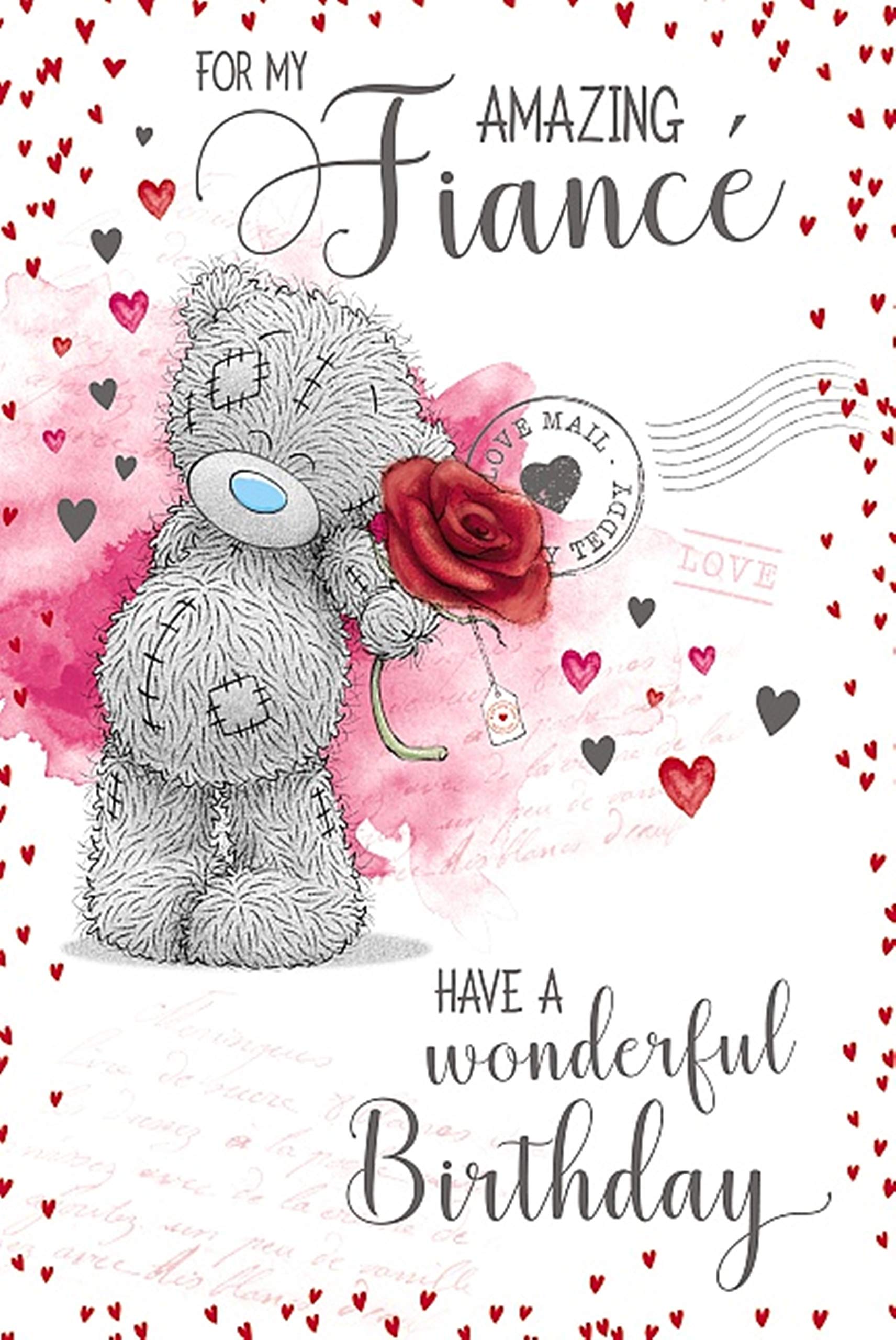 Fiance Me To You Bear Tatty Teddy Carte Blanche Card - Birthday- for My Ammazing Fiance