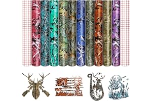 Tintnut Permanent Vinyl - 10 Sheets 12"x10", Camo Real Tree Adhesive Vinyl for Cricut Machine, Hunter Permanent Vinyl