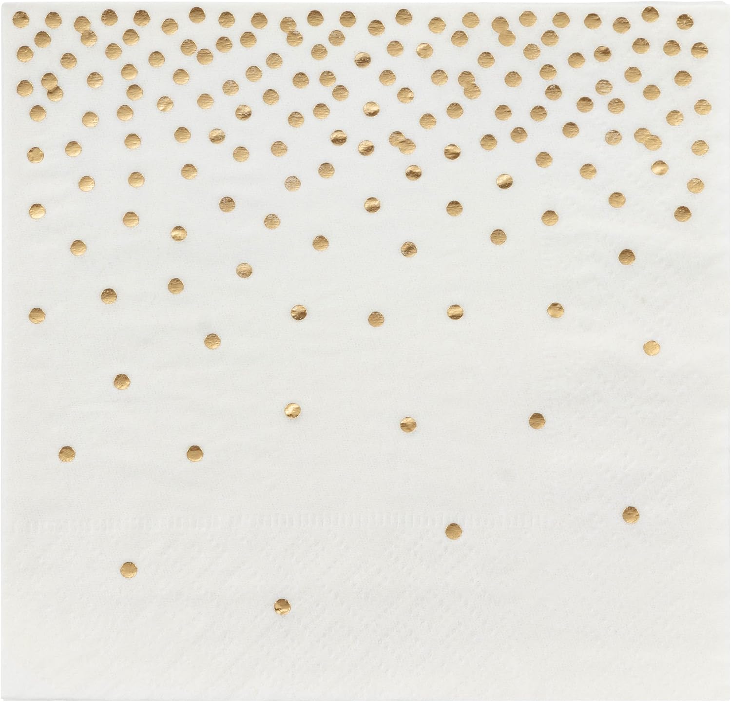Polka Dot Party Supplies, White Paper Napkins (5 x 5 In, Gold Confetti Foil, 100 Pack)