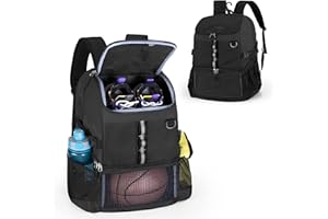 GOBUROS Basketball Bag, Soccer Equipment Bag with Ball & Shoe Compartment for Soccer Ball, Volleyball, Gym, Outdoor, Travel