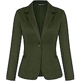 MINTLIMIT Women Long Sleeve Button Blazers Work Casual Office Notch Lapel Business Open Front Blazer Jacket with Pockets