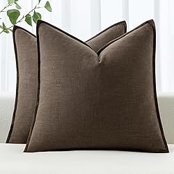 MIULEE Decorative Linen Euro Sham Pillow Covers