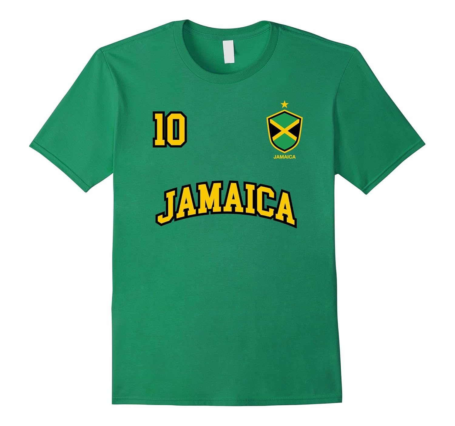 Jamaica Shirt Number 10 (+BACK) Soccer Sports Jamaican FlagArt