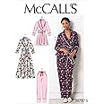 McCall's Patterns McCall's Women's Pajama Pants and Robe, Sizes L-XL Sewing Pattern, Plain
