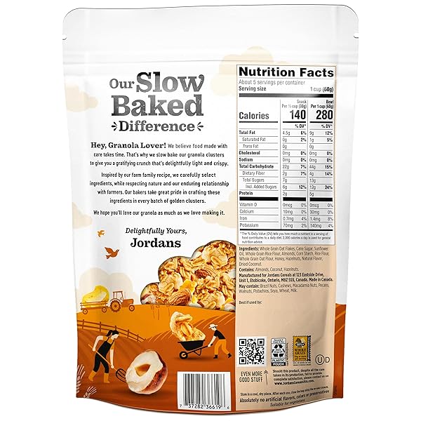 JORDANS CEREALS | HONEY NUT SLOW-BAKED GRANOLA WITH ALMONDS, HAZELNUTS AND HONEY | NO ARTIFICIAL FLAVORS, COLORS, OR PRESERVATIVES | HEALTHY SNACKS FOR ADULTS & KIDS | 11.4 OZ (PACK OF 3)