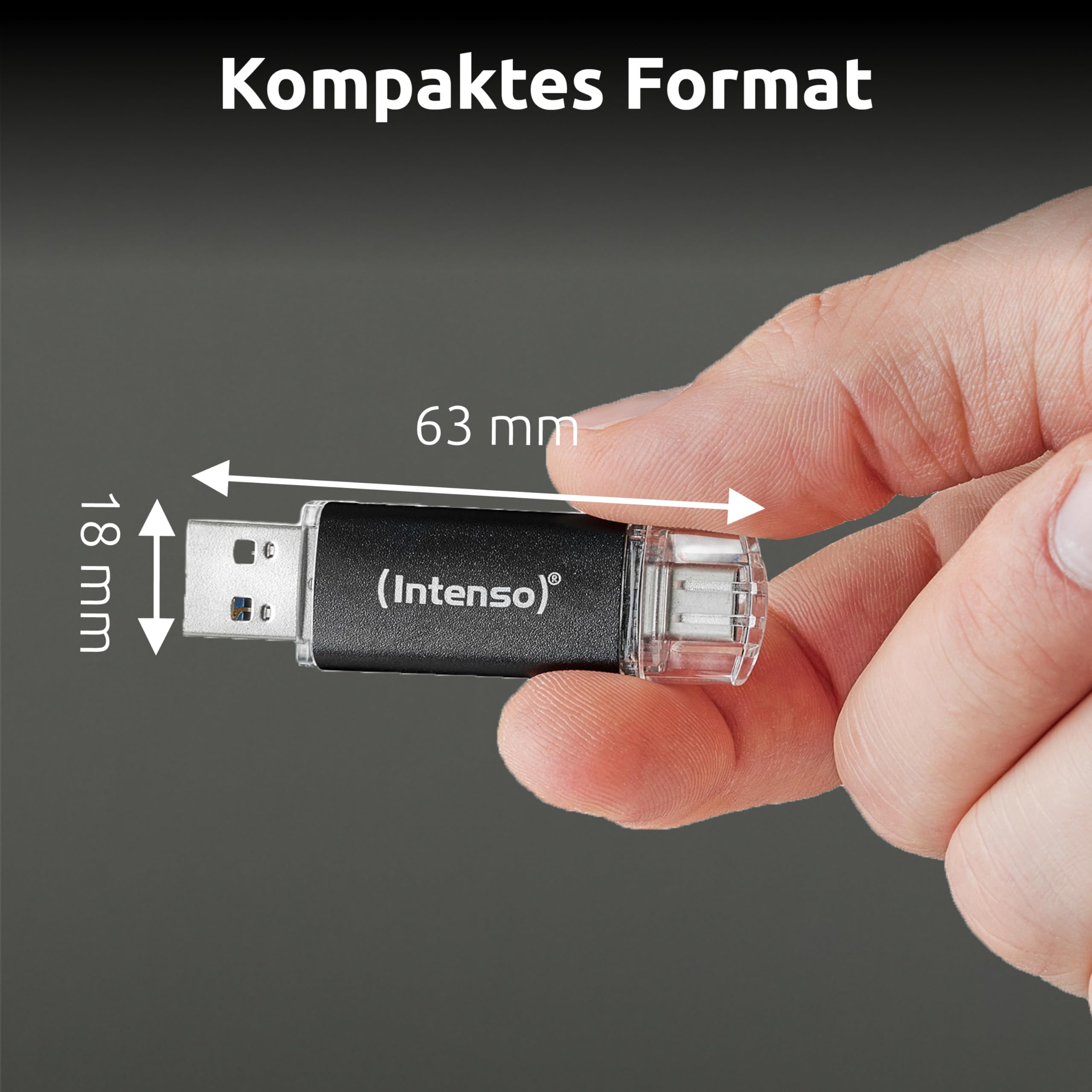 Intenso Twist Line 256 GB, Dual USB-Stick 3.2 Gen 1x1, USB-C und USB-A, 70MB/s, Anthrazit 8