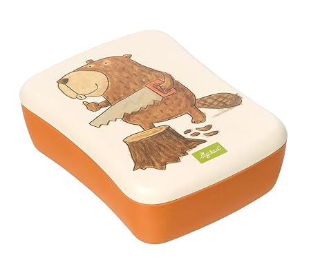 Sigikid 25047 Bambusbrotdose Biber Green orange