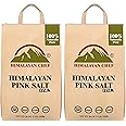Himalayan Chef Himalayan Pink Salt, Kosher Certified Fine Grains, Non-GMO, Seasoning Salt, 100% Pure and Vegan with 84 Trace Minerals, 5lbs Each (Pack of 2)