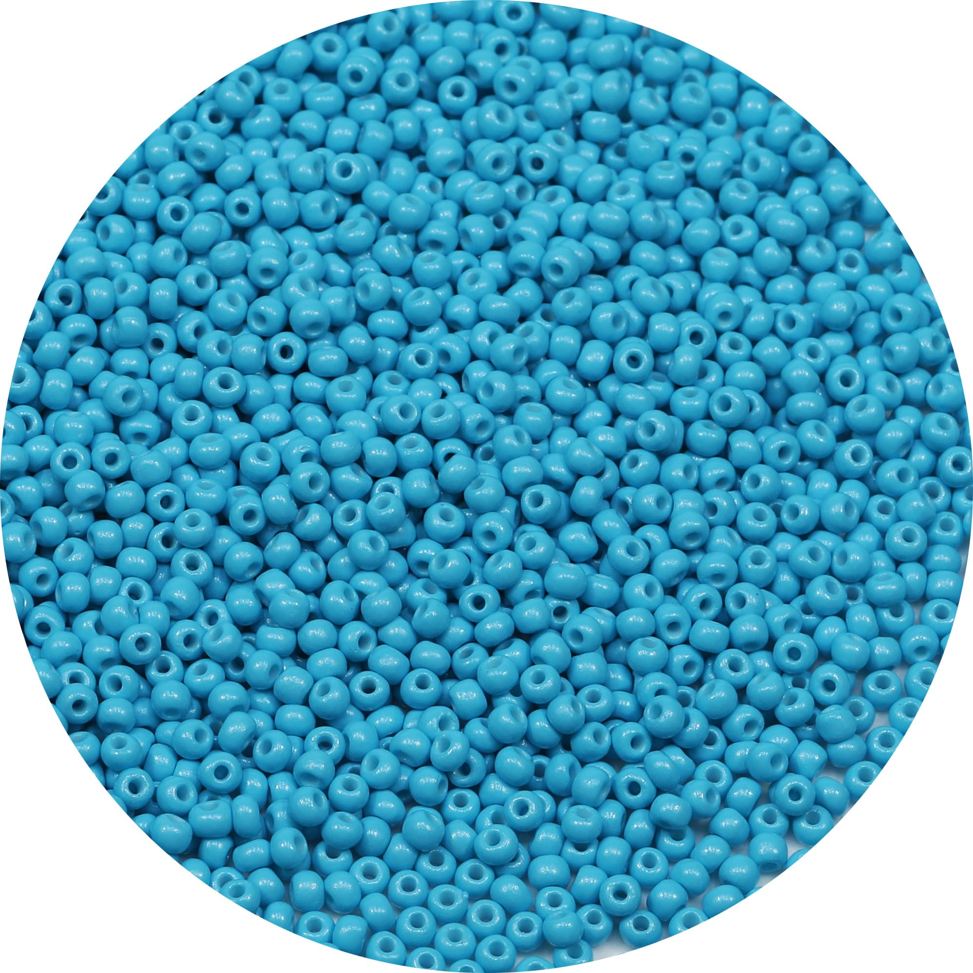 Bala&Fillic Size 3mm Turquo Blue Color Seed Beads 4000pcs/100 Grams, 8/0 Round Glass Craft Beads for Making Jewelry Earring Bracelets Necklace