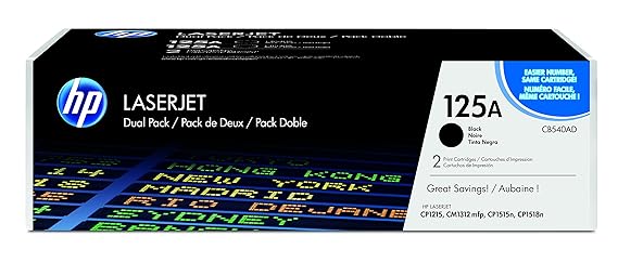HP 125A Dual Pack (CB540AD) Schwarz Original Toner für HP Color Laserjet CP1215, CP1515, CM1312