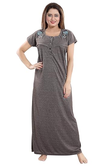 Women's Maternity Night Dress (NW080_Chocolate_Free Size)