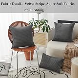 Home Brilliant Dark Grey 60x60 Cushion Covers 2 Pcs Velvet Texture view 2