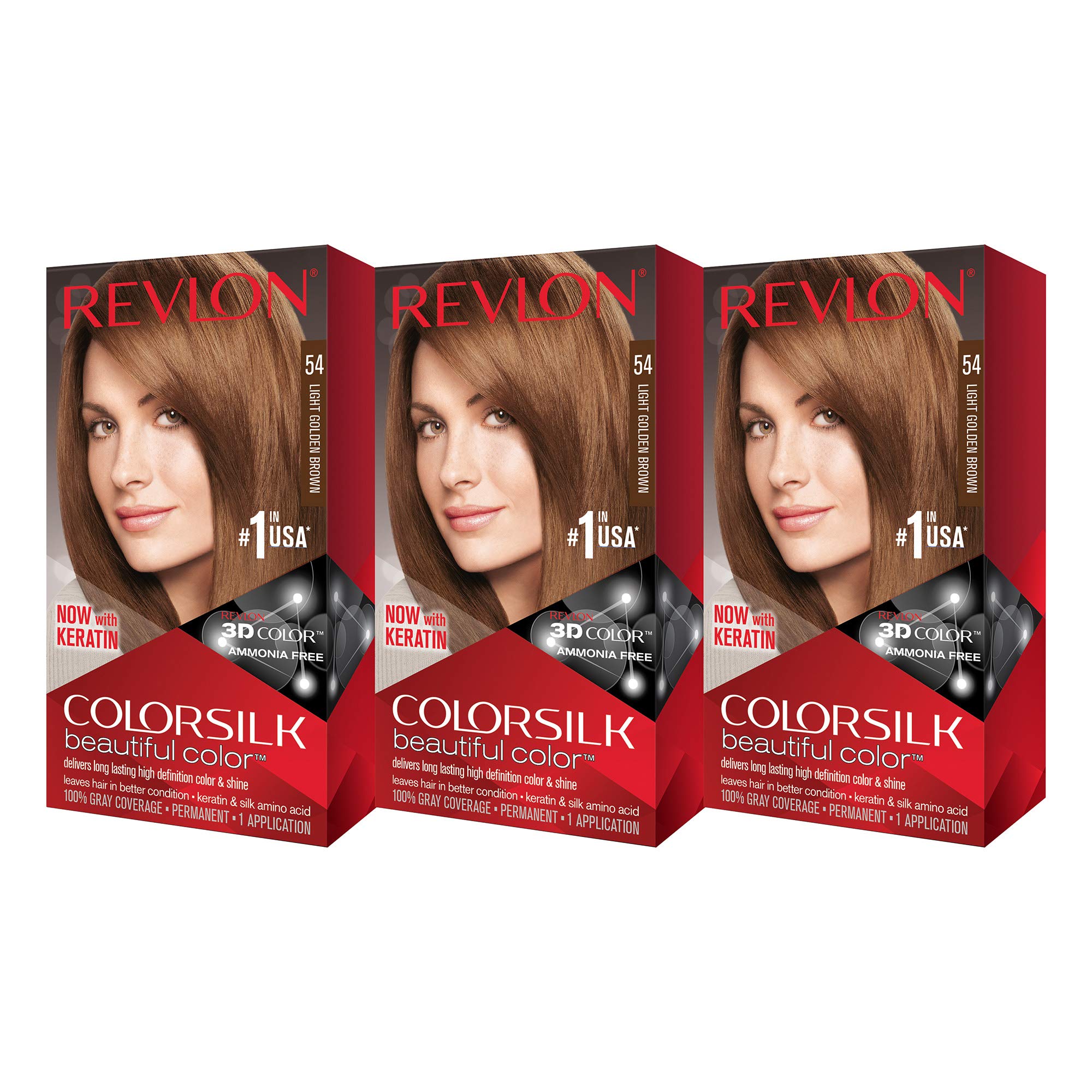 Revlon ColorSilk Hair  Color  54 Light Golden  Brown  1 Each 