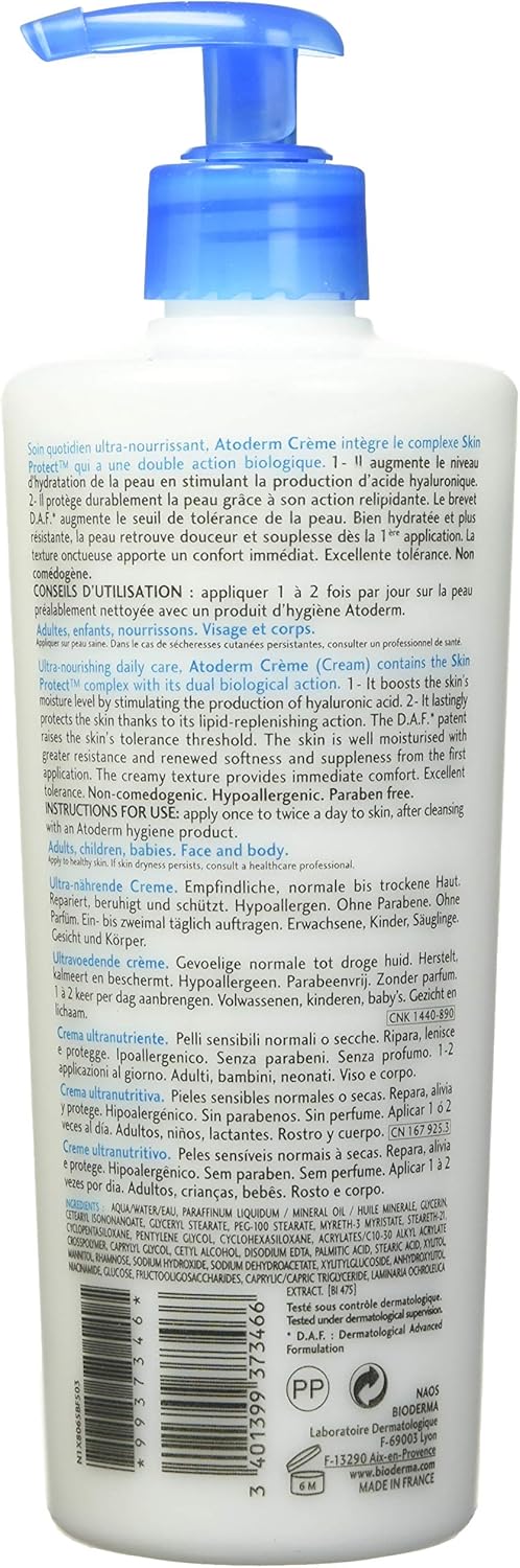 Bioderma Atoderm Cream Ultra Moisturiser, Ultra-Nourishing & Protecting Daily Face Cream & Body Cream - Image 3