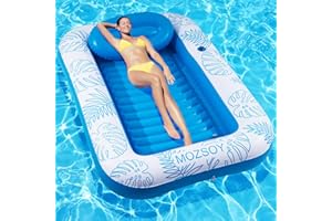MOZSOY Inflatable Pool Floats，Tanning Pool Lounger Float - 4 in 1 Sun Tan Tub for Sunbathing, Raft Floatie Toys Water Filled Bed Mat Pad for Adult Blow Up Pool Ball Pit Pool …