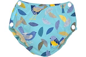 Charlie Banana Reusable Swim Diaper with Snaps, Easy-On and Off, Snug Fit to Prevent Leaks - Twitter Birds, X-Large