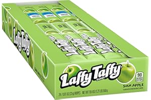 ALL CITY CANDY Laffy Taffy Rope Candy, Sour Apple Flavor, 0.81 Ounce Ropes (Pack of 24)