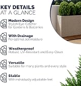 CASARIA Flower Box 3 Inner Pots Polyrattan Rectangular Planter Cream view 8