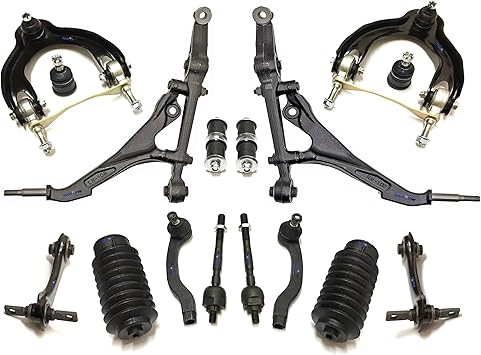 Amazon Com Partsw 16 Pc Suspension Kit For Honda Civic 1992 1995 Civic Del Sol 1993 1997 Tie Rod Ends Sway Bars Bellow Boots Lower Control Arms Ball Joints Front Rear Upper