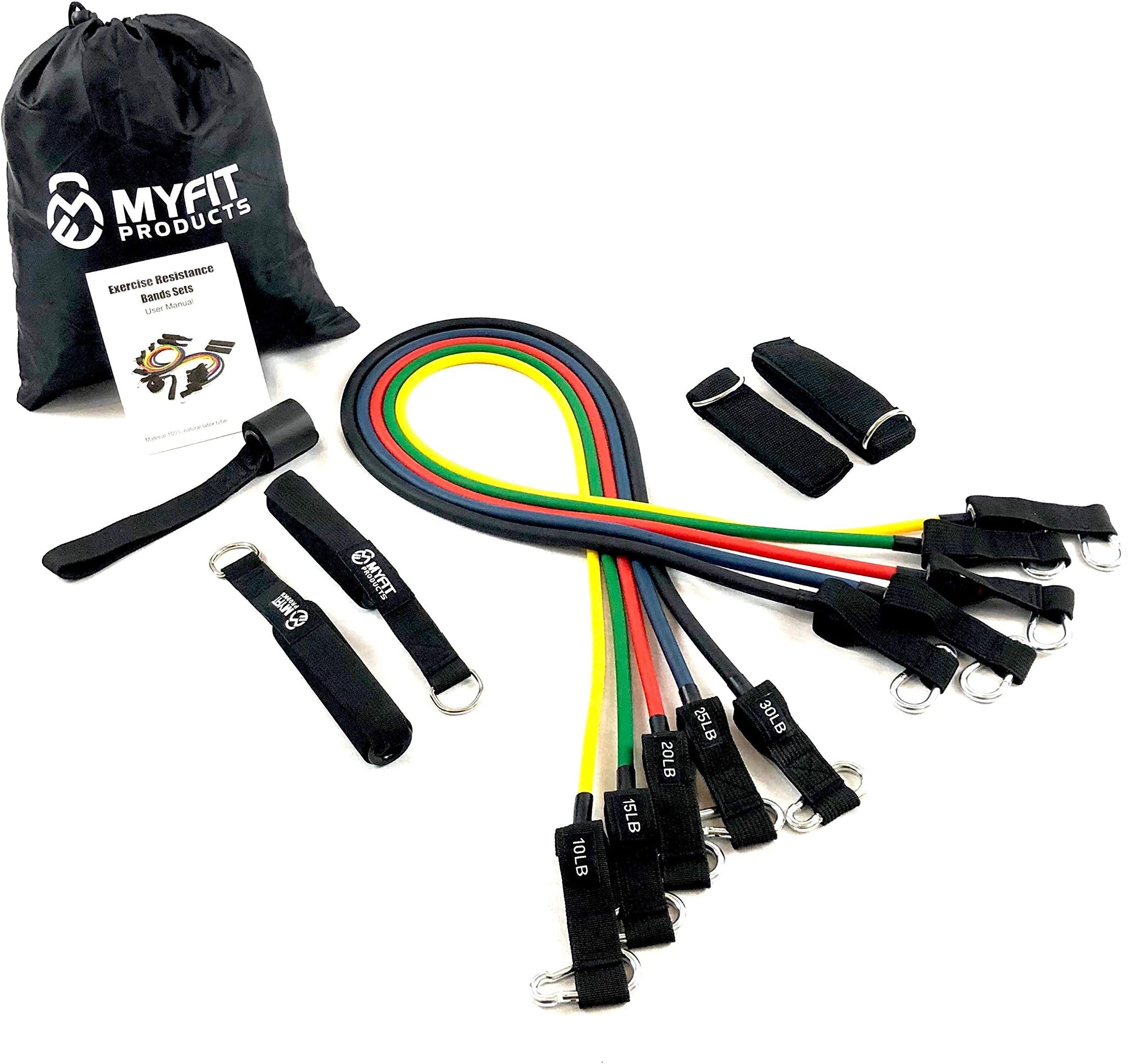 My Fit Products 11 Piece 100 lbs Resistance Band Set