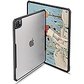 TineeOwl iPad Pro 11 inch Case 2022, 2021, 2020 & 2018 (4th, 3rd, 2nd & 1st Generation) Ultra Thin Matte Clear, Supports Apple Pencil Wireless Charging, Absorbs Shock (Black/Matte Back)