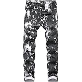 RANMCC Men's Printed Stretch Skinny Jeans Premium Slim Fit Fashionable Designs Denim Pants Jeans