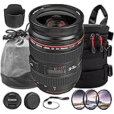 Canon EF 24-70mm f/2.8L USM Lens Bundle | L-Series Wide-Angle to Telephoto Zoom with Constant f/2.8 Aperture & Fast Ring-Type