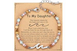 AryaHozel Wave Bracelets for Women, Christmas Stocking Stuffers, Jewelry Gifts for Best Friend, Sister, Mom, Daughter | 21st 30th 40th 50th 60th 70th Birthday Gifts for Women