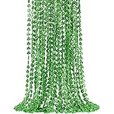 ZZYFGH 24 Pcs St Patricks Day Shamrock Necklaces, St Patricks Day Necklace, Plastic Shamrock Necklaces Bulk 33" 7mm Green Clover-Shaped Beads Necklace for St. Patrick's Day Party Favors Decorations Gift