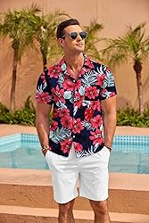 COOFANDY Mens Summer Beach Shirts Hawaiian Tropical
