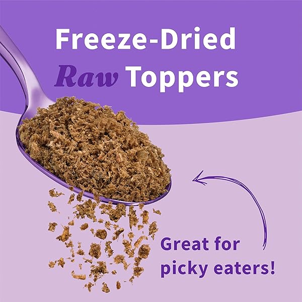 HALO FREEZE DRIED RAW DOG FOOD TOPPER, BEEF AND SALMON RECIPE, FOR SKIN & COAT SUPPORT, REAL MEAT TOPPER, OMEGA 3 FATTY ACIDS, 1LB BAG