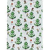 Jay Franco Kids Christmas Plush Throw Blanket – 50x70 Inches Soft & Cozy Fleece Throw for Holiday Bedroom & Couch Décor, Official Licensed Product, Green - Minecraft