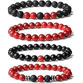 Sahoottie Mens Beaded Bracelets, 8MM Beaded Bracelets for Men, Natural Tiger Eye Bead Bracelet, Stretch Elastic Beads Bracelets for Men